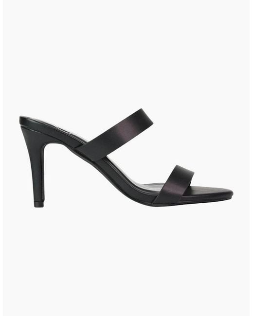 XY London Black Ladies Wolf Double Strap Mule Sandals
