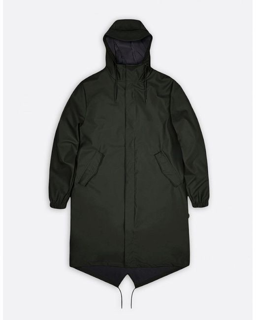 Rains Green Fishtail Parka