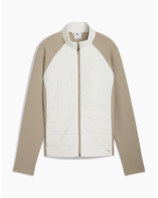 PUMA White Cloudspun Fleece Hybrid Performance Golf Jacket