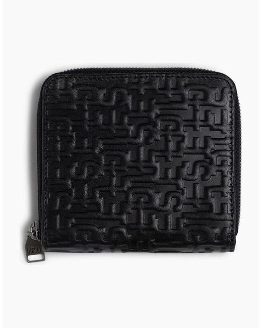 DIESEL Black Coin Zip Billfold Wallet for men