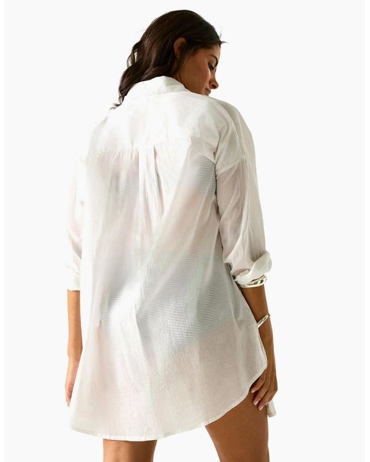 Regatta White Ladies Prena Cover Up Plain Beach Shirt