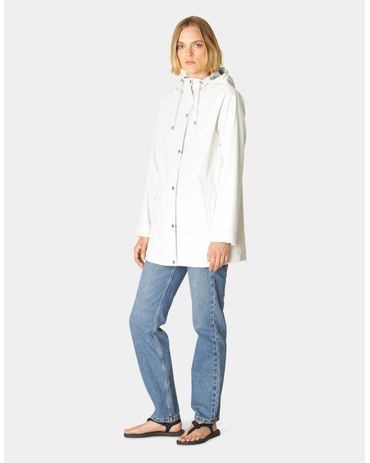 Ilse Jacobsen White Rain Short Rubberised Raincoat