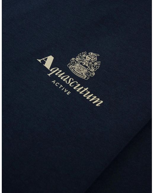 Aquascutum Blue Active Small Logo T Shirt for men