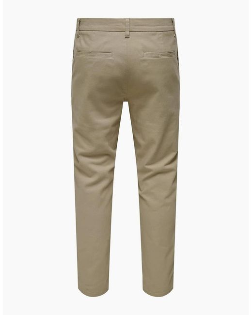 ONLY Blue Solid Patterned Straight Chinos for men