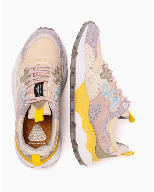 Flower Mountain White Yamano 3 Lilac/Blush/Cream Trainers