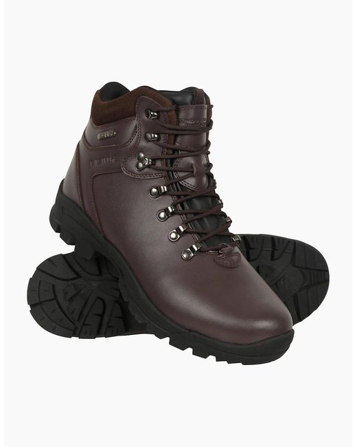 Mountain Warehouse Black Latitude Ii Extreme Leather Waterproof Walking Boots for men