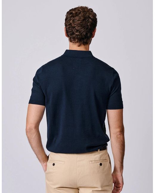 aubi Black Coleridge Textured Front Polo for men