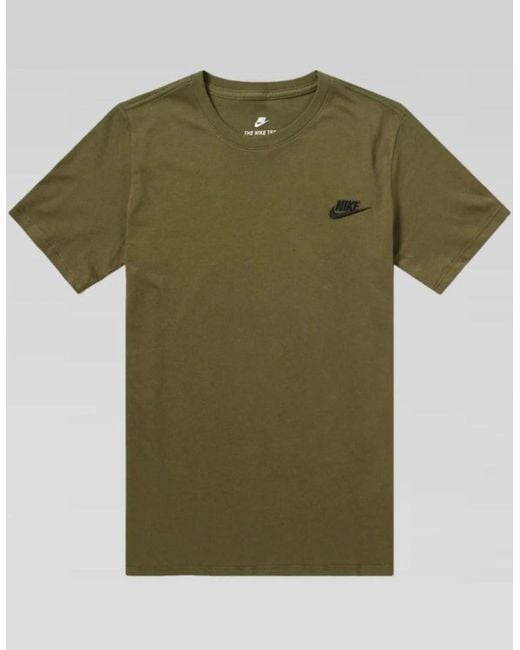 Nike Green Embroidered Logo Swoosh T Shirt for men