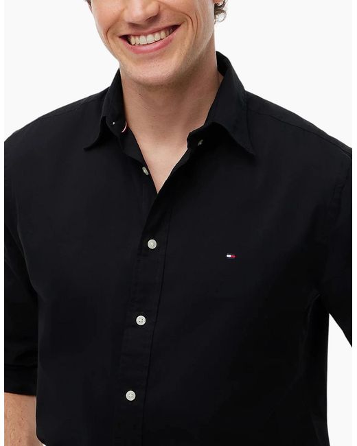 Tommy Hilfiger Black Shirts Slim Fit Formal Top for men