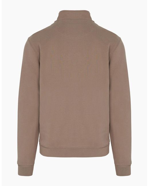 Belstaff Brown Patch Logo 1/4 Zip Sweatshirt Tan for men