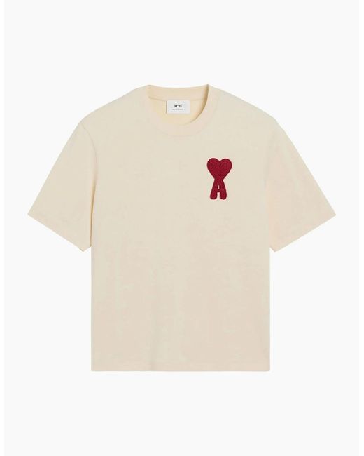 AMI White De Coeur T-Shirt Cotton Jersey for men