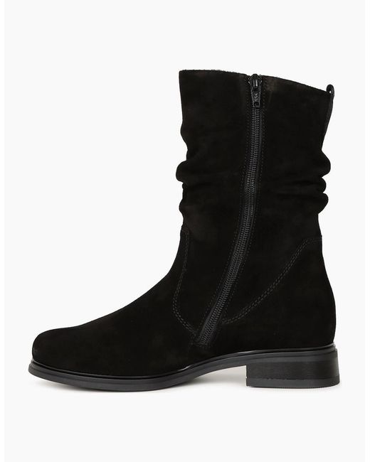 Gabor Black Hodie Calf Length Boots