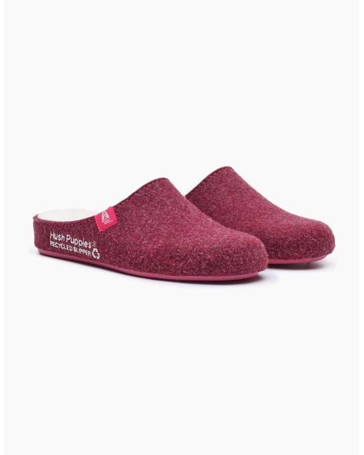 Hush Puppies Red The Good Slipper Polyester Bordeaux Slippers