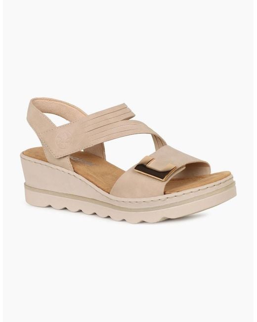 Rieker White Haiti Wedge Heel Sandals