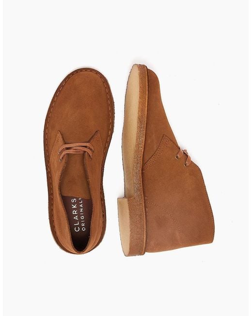 Clarks Brown Originals Desert Trek Suede Cola Boots for men