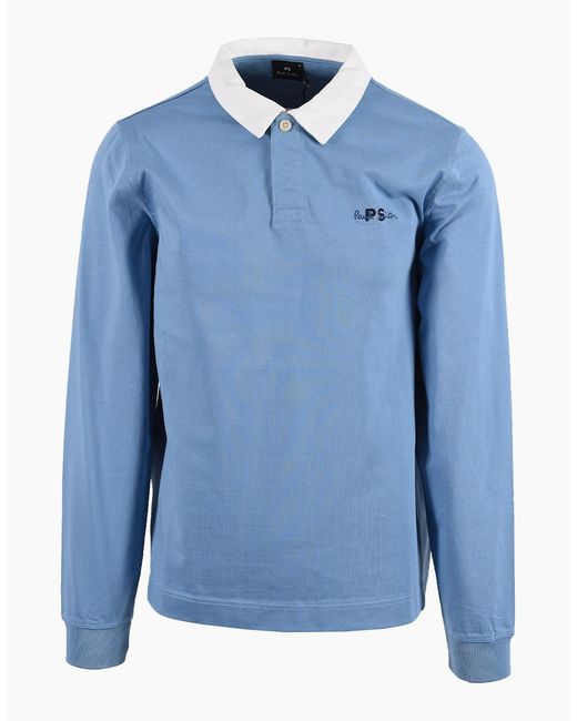 Paul Smith Blue Long Sleeve Polo for men
