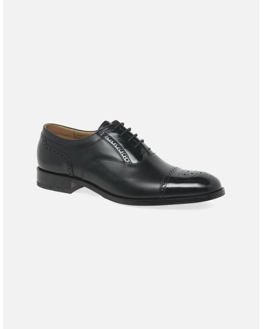 Loake Black Woodstock Lace Up Half Brogues for men