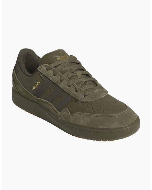 Adidas Originals Green Tyshawn Ii Low Top Canvas Sneakers for men