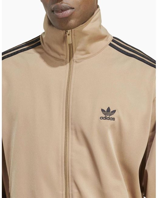 Adidas Originals Natural Adicolor Funnel Neck Long Sleeve Track Top for men
