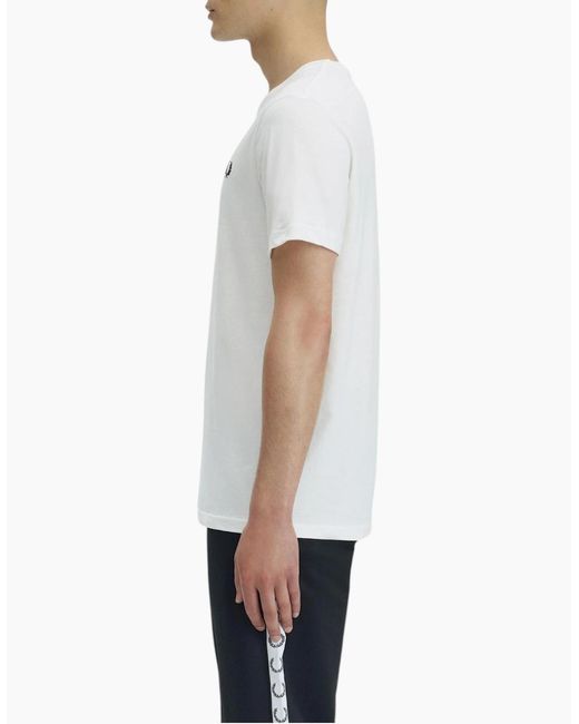 Fred Perry White T Shirt Ringer Crew Neck Short Sleeve Summer Tee for men