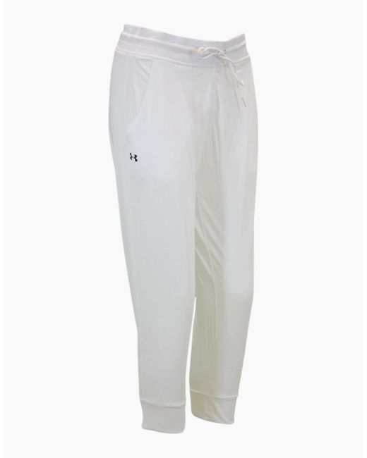 Under Armour White Heat Gear Leggings Loose Ua Capri Joggers Gym Yoga Sweatpant