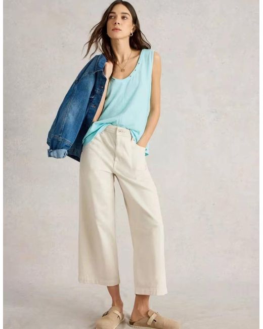 White Stuff Blue Ava Vest Light