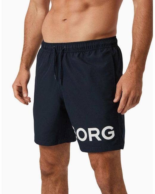 Björn Borg Blue Borg Logo Swim Shorts, Nightsky for men