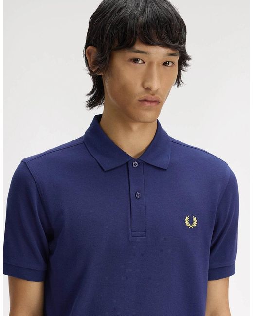 Fred Perry Blue Plain Signature Polo Shirt for men