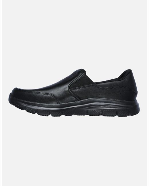 Skechers Black Leather Flex Advantage Sr for men