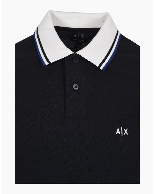ARMANI EXCHANGE Black Armarni Exchange Polo Shirt Deep for men