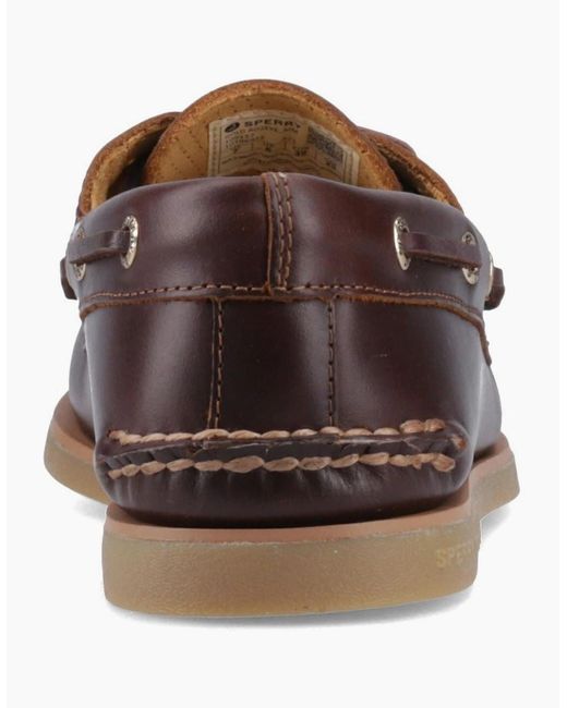 Sperry Top-Sider Brown Sperry Authentic Cup Leather Standard Boat Shoes for men