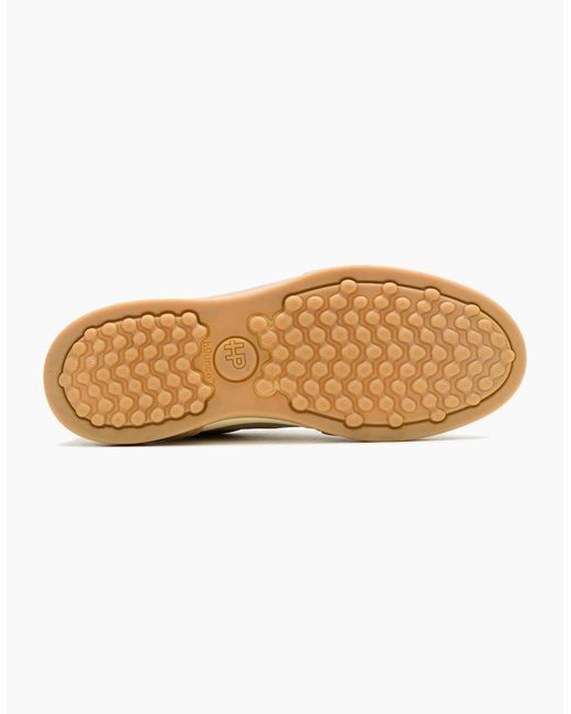 Hush Puppies White Mae Leather Taupe Trainers