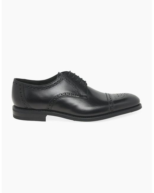 Loake Black Roger Semi Brogues for men