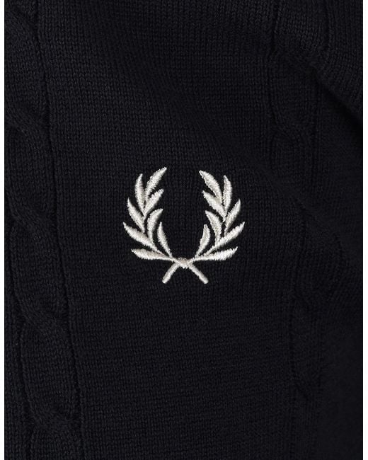 Fred Perry Black Cable Knitted Shirt for men