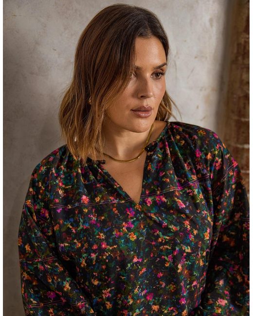 Live Unlimited London Multicolor Colour Ditsy Midi Dress