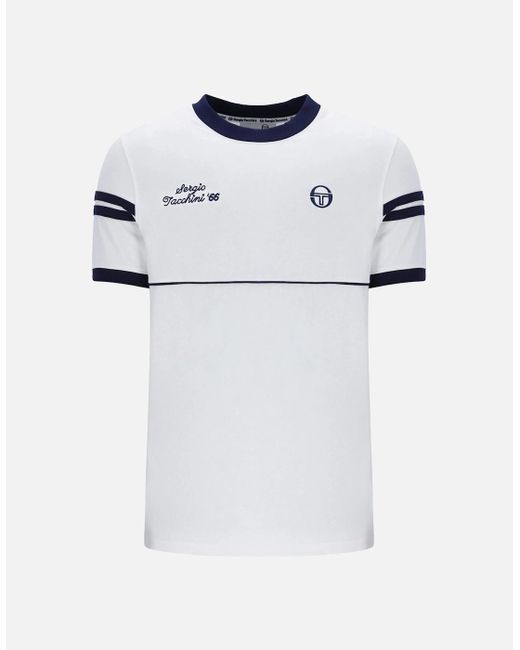 Sergio Tacchini White Orion Davis T-Shirt/Maritime for men