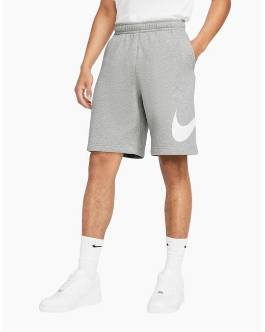 Nike Gray Shorts Summer Sportswear Club Graphics Relaxed Fit Comfort Half Pants for men