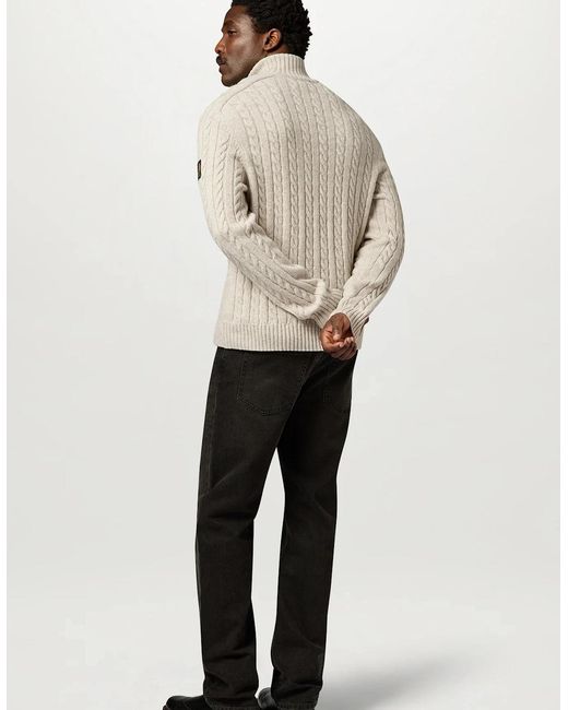 Belstaff White Westport Quarter Zip Sweater for men
