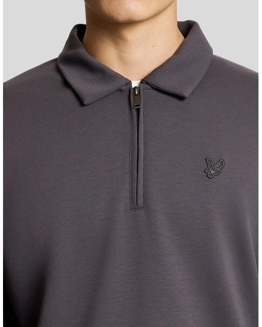 Lyle & Scott Gray 1/4 Zip Collar Sweatshirt for men