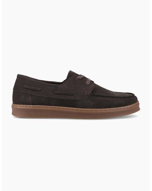 Hush Puppies Brown Madden Boat Shoe Leather Chocolate Boat Shoes for men