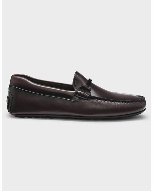 Boss Black Boss Noel Leather Driver Shoes With Branded Hardware for men