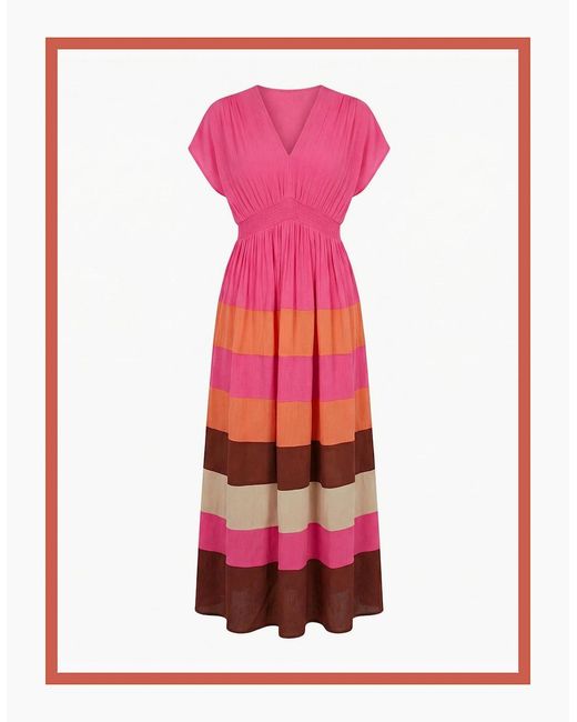 Nooki Design Green Rosalie Striped Maxi Dress