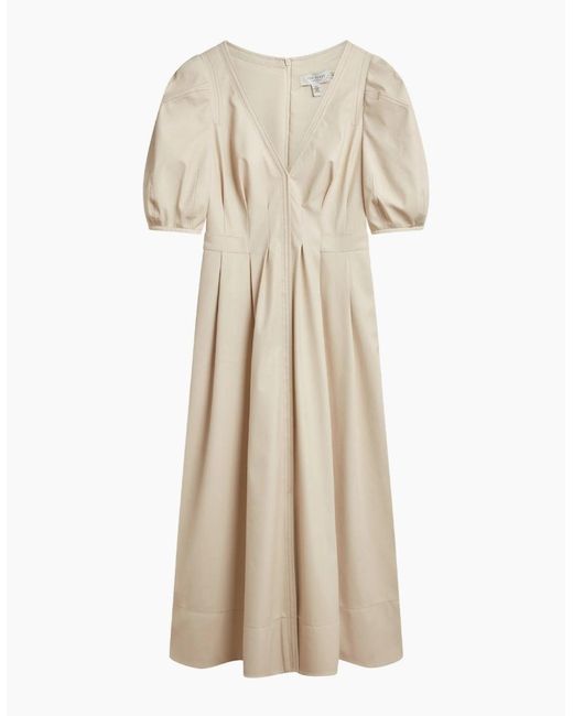 Ted Baker Natural Tamega Faux Leather Ivory Midi Dress