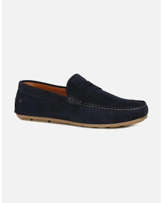 Base London Blue Collins Loafers for men