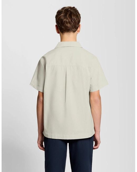 Lyle & Scott White Short Sleeve Linen Blend Shirt for men
