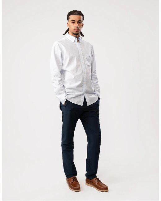 Gant White Regular Fit Poplin Shield Banker Shirt for men