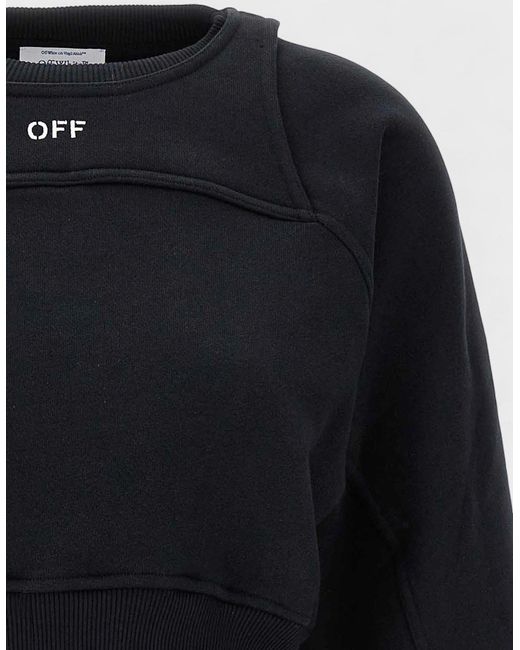Off-White c/o Virgil Abloh Black Off Stamp Round Crop Crewneck