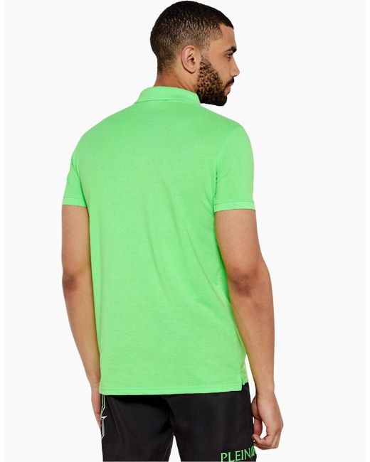 Philipp Plein Green Plein Sport Scratch Logo Polo Shirt for men