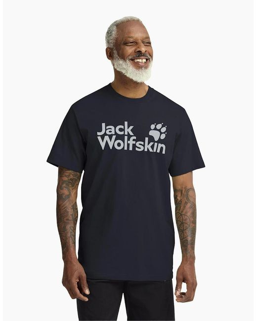 Jack Wolfskin Blue Brand Short Sleeve T-Shirt for men