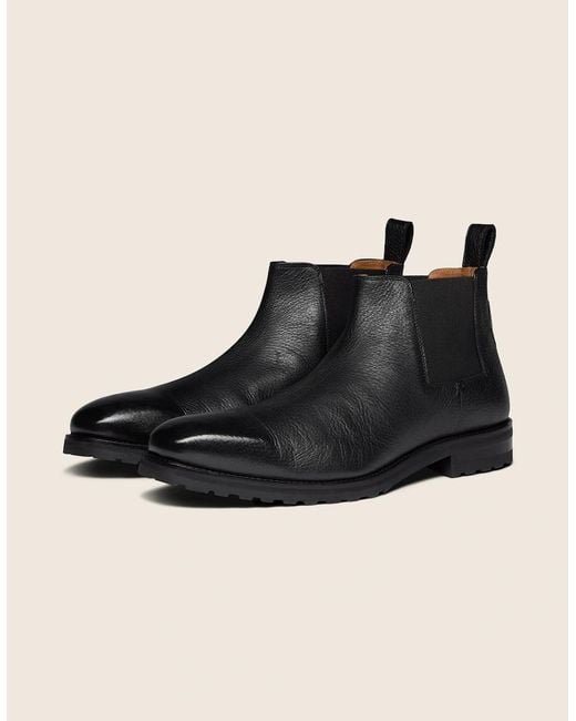 Oliver Sweeney Black Deer Leather Chelsea Boots for men